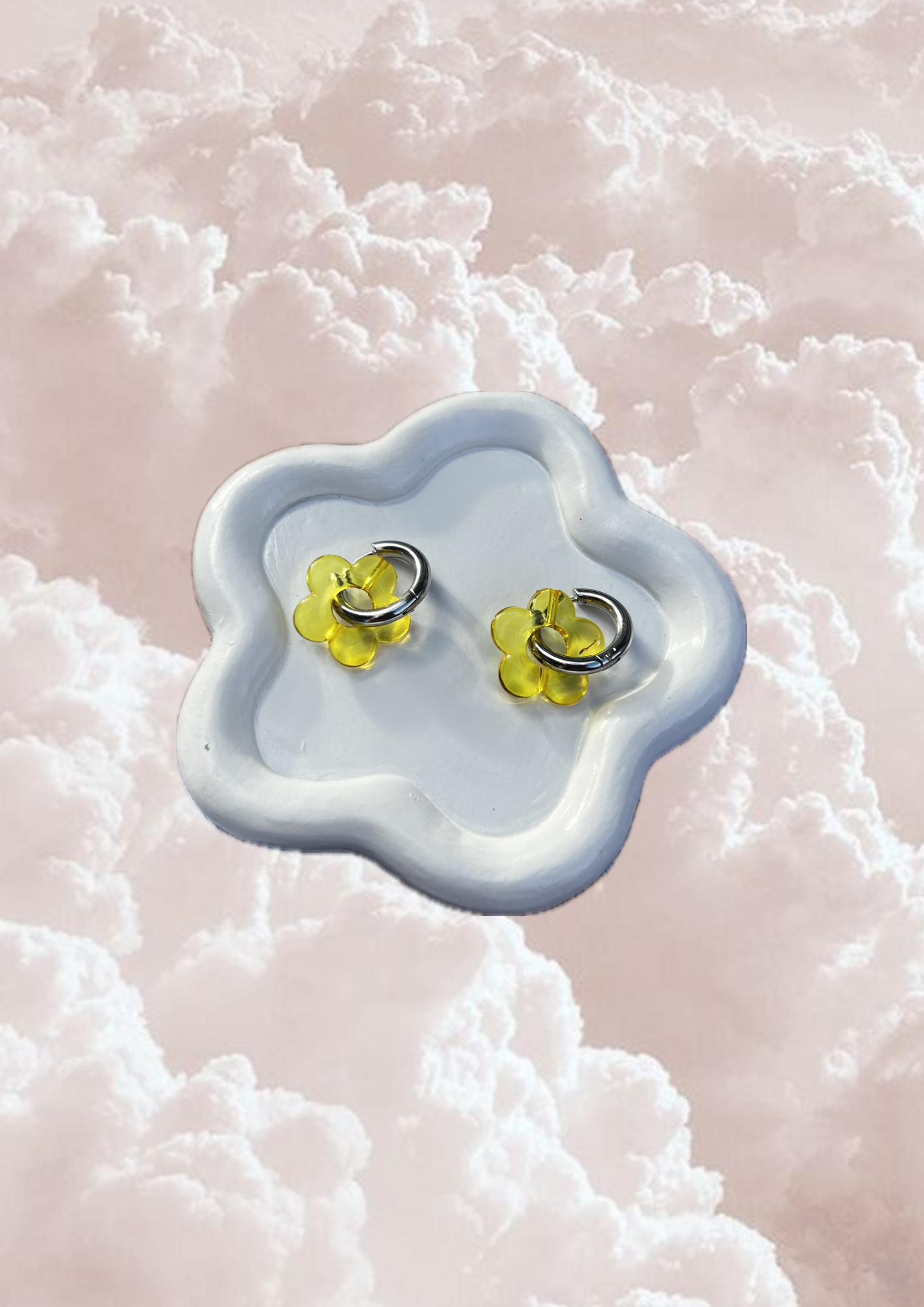 Boucle d'oreille Marguerite jaune