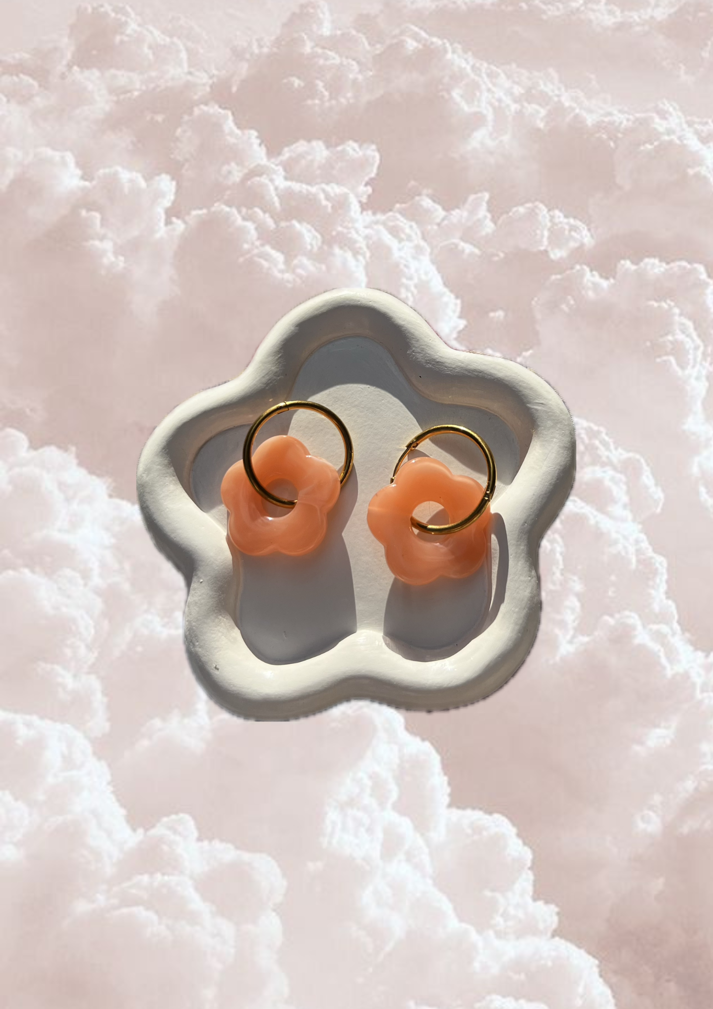Boucle d'oreille Jade orange