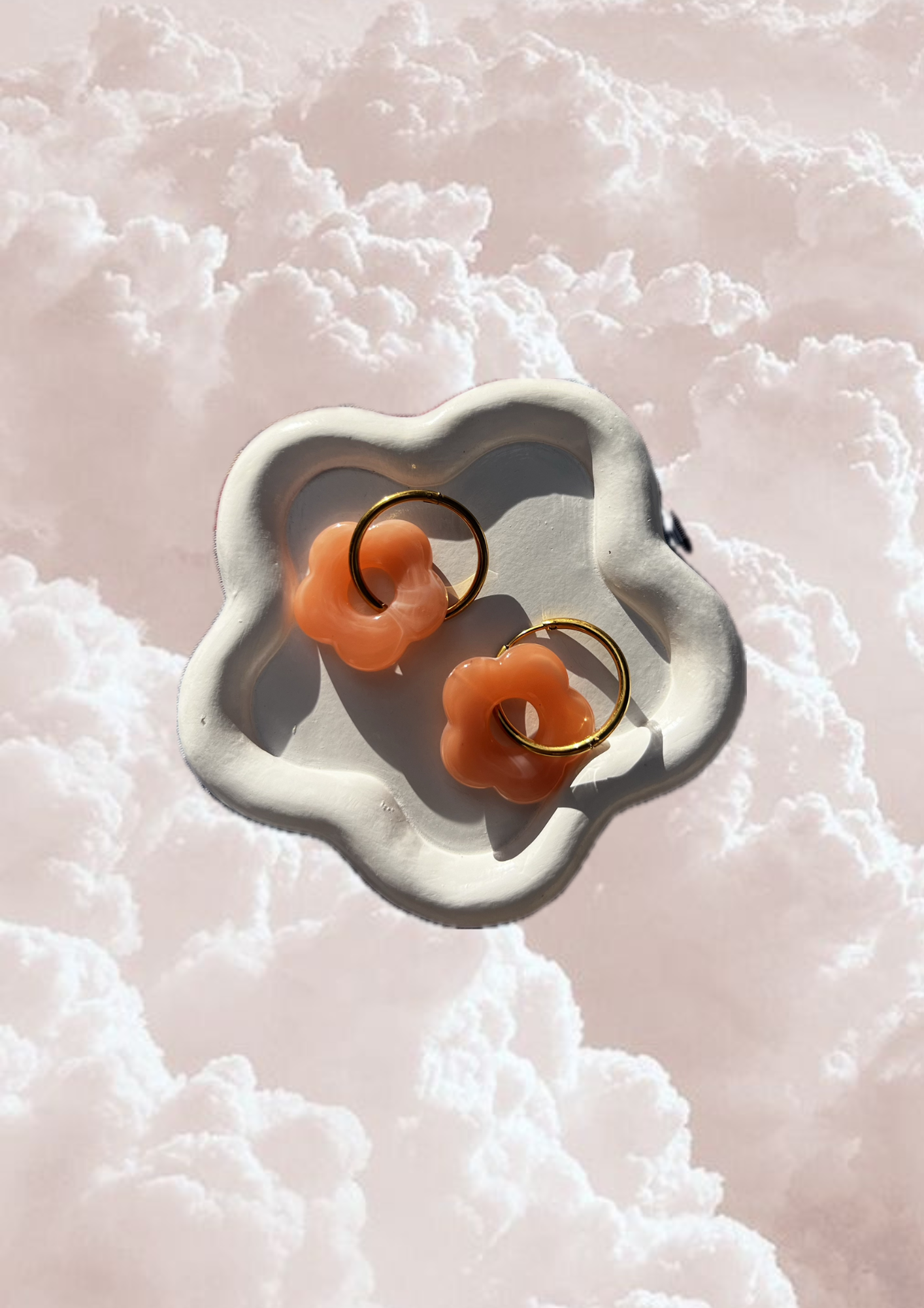 Boucle d'oreille Jade orange