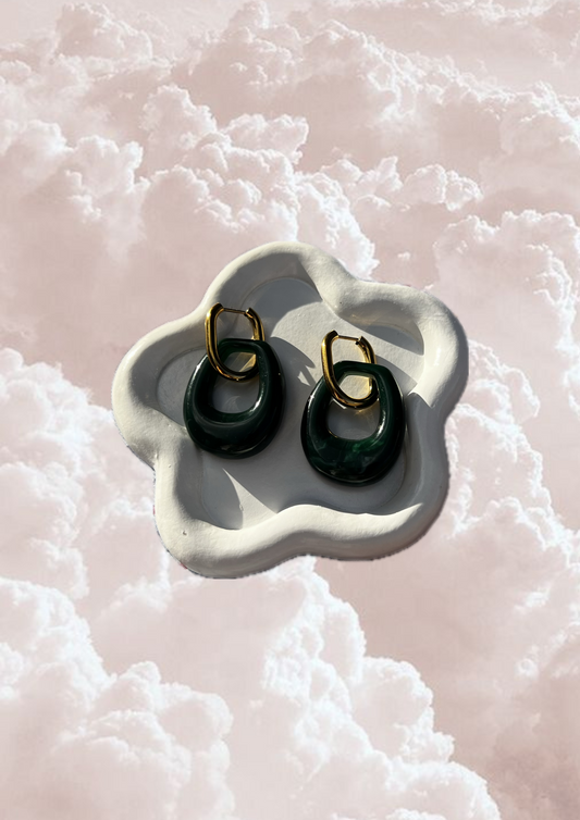 Boucle d'oreille Lisa verte