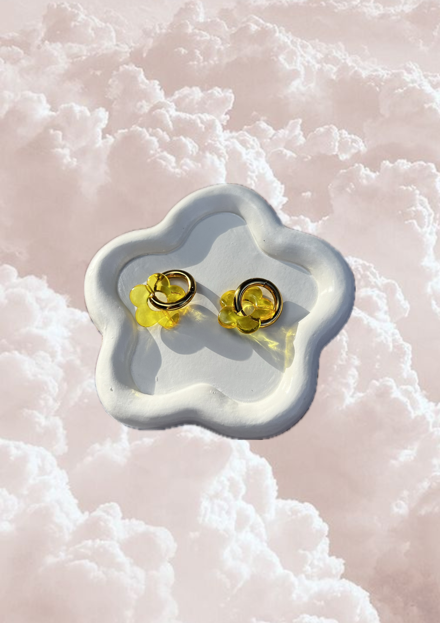 Boucle d'oreille Marguerite jaune