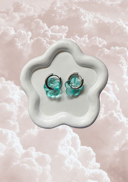 Boucle d'oreille Marguerite turquoise