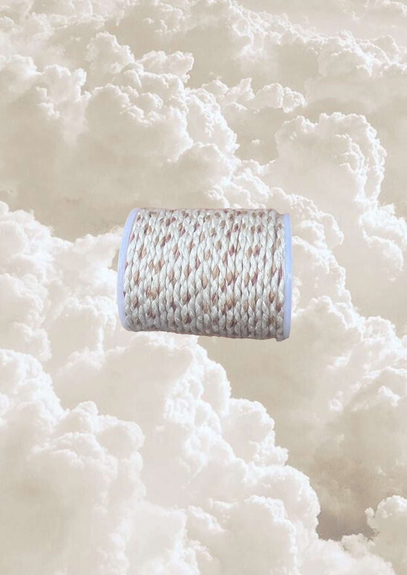 Cordon coton nude, marron rosé et blanc