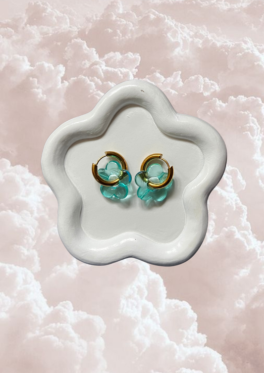 Boucle d'oreille Marguerite turquoise