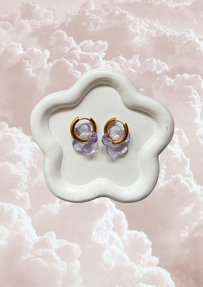 Boucle d'oreille Marguerite violette