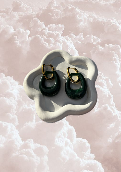 Boucle d'oreille Lisa verte