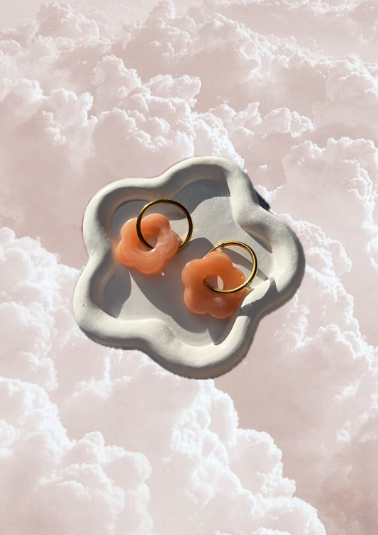 Boucle d'oreille Jade orange