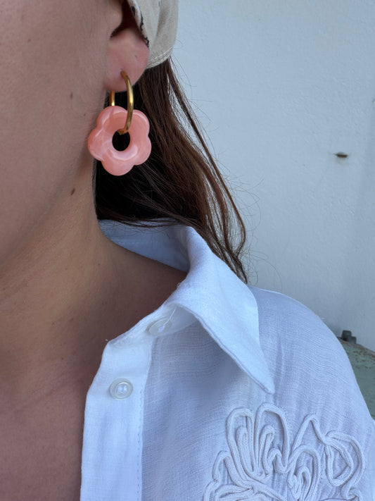 Boucle d'oreille Jade orange
