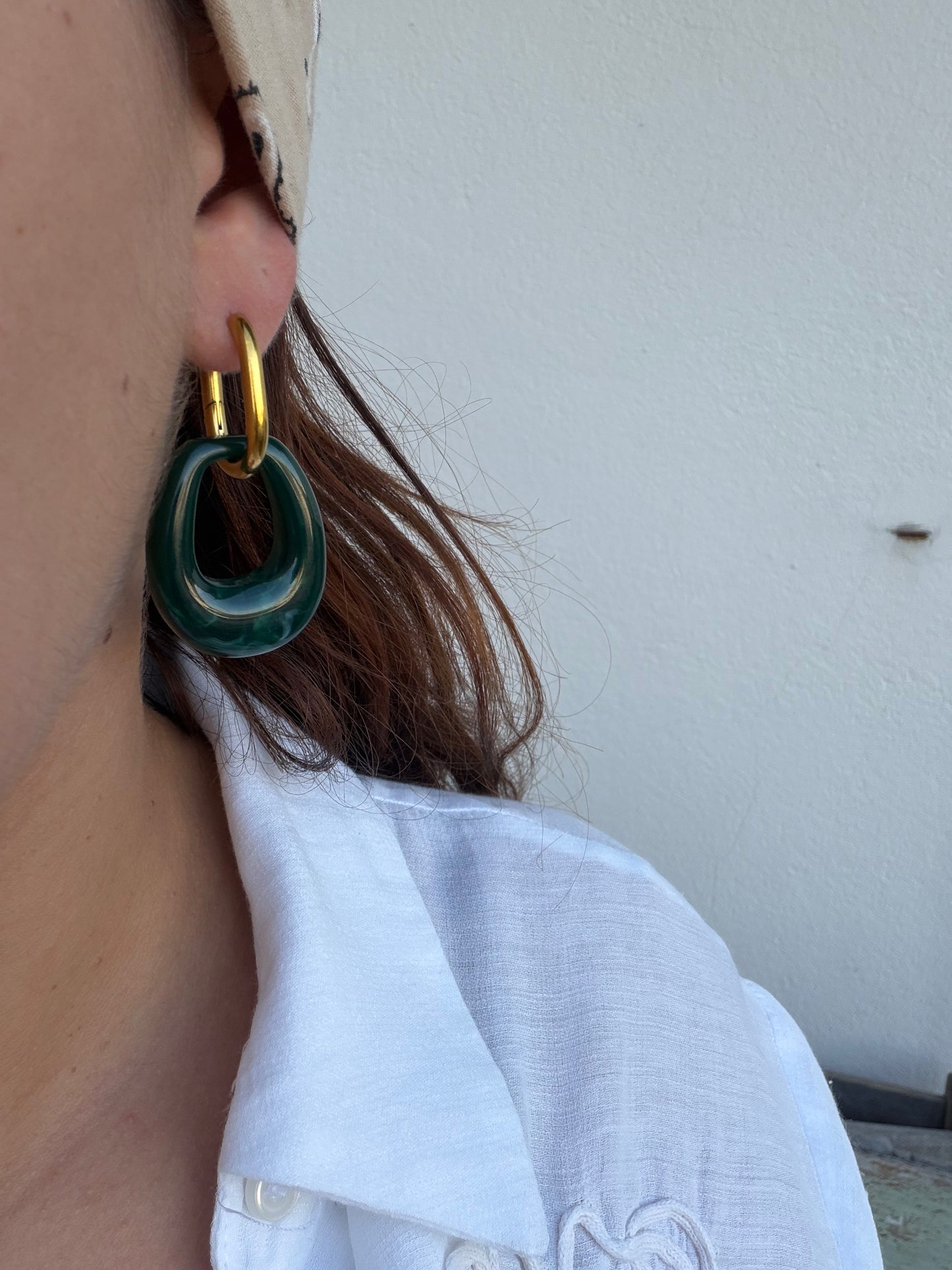 Boucle d'oreille Lisa verte