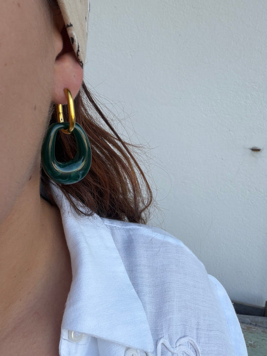 Boucle d'oreille Lisa verte