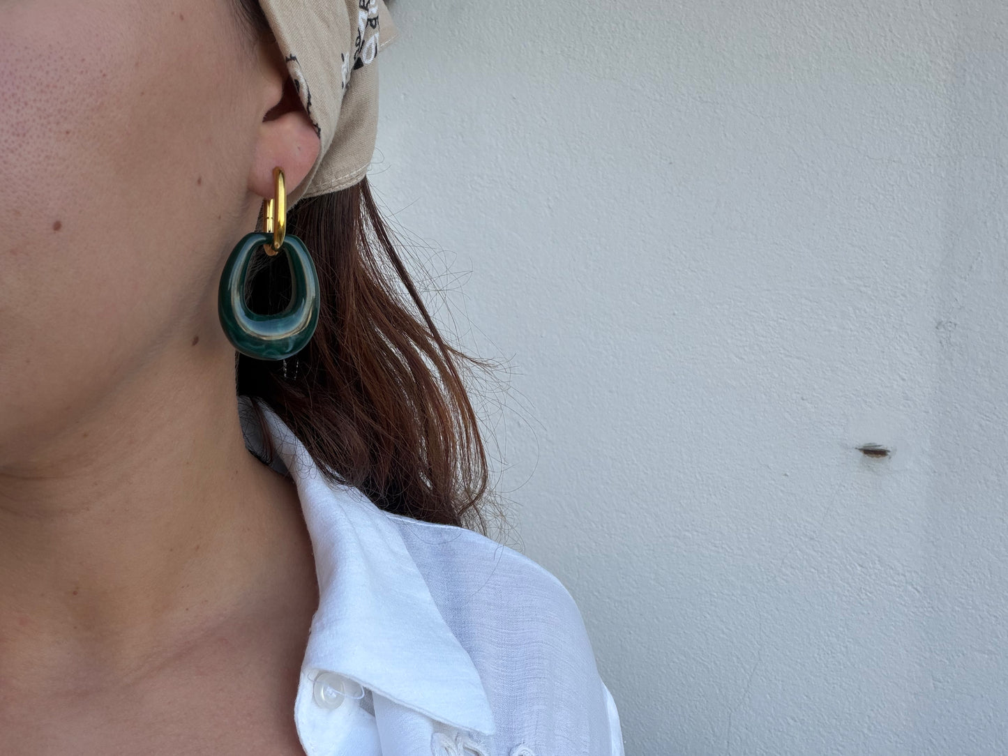 Boucle d'oreille Lisa verte